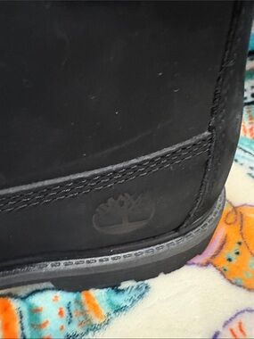 Timberland Black Leather Boot (Logo Visible)